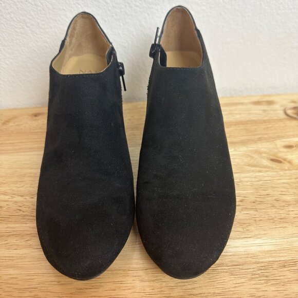 Naturalizer Black Suede & Leather Ankle Booties Size 8.5 - Picture 7 of 16